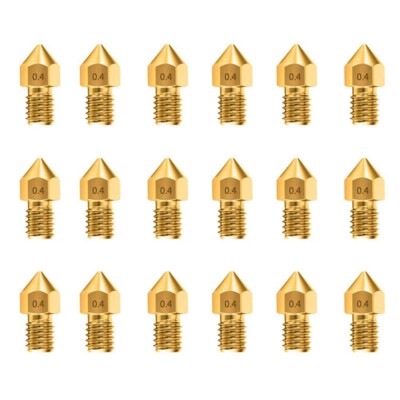 18PC 0.4mm 3D Printer Extruder Nozzle for MK8 Creality CR-10 10S S4 S5 Ender 3 5