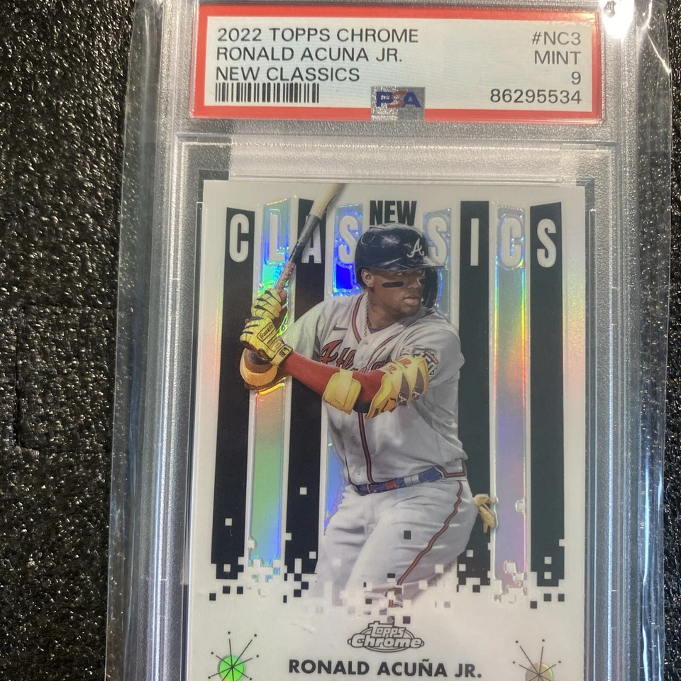 Atlanta Braves RONALD ACUNA Jr. 2022 Topps Chrome NEW CLASSICS PSA 9 - Image 3 of 3
