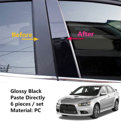 Fit For Mitsubishi Lancer Sedan 2008-2017 6pcs Pillar Post Door Window Trim - Foto 1 di 10