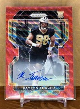 2021 Panini Prizm Football Payton Turner Red Wave Prizm Rookie Autograph 054/149