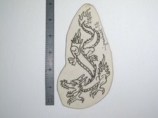 vtg 1960s 70s Tattoo Flash acetate stencil Asian Japanese Dragon v3 signed DR1