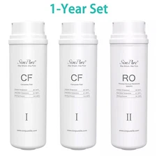 3 Pack Water Filter Cartridge Replacement For SimPure Q3-600 RO System (2*CF+RO)