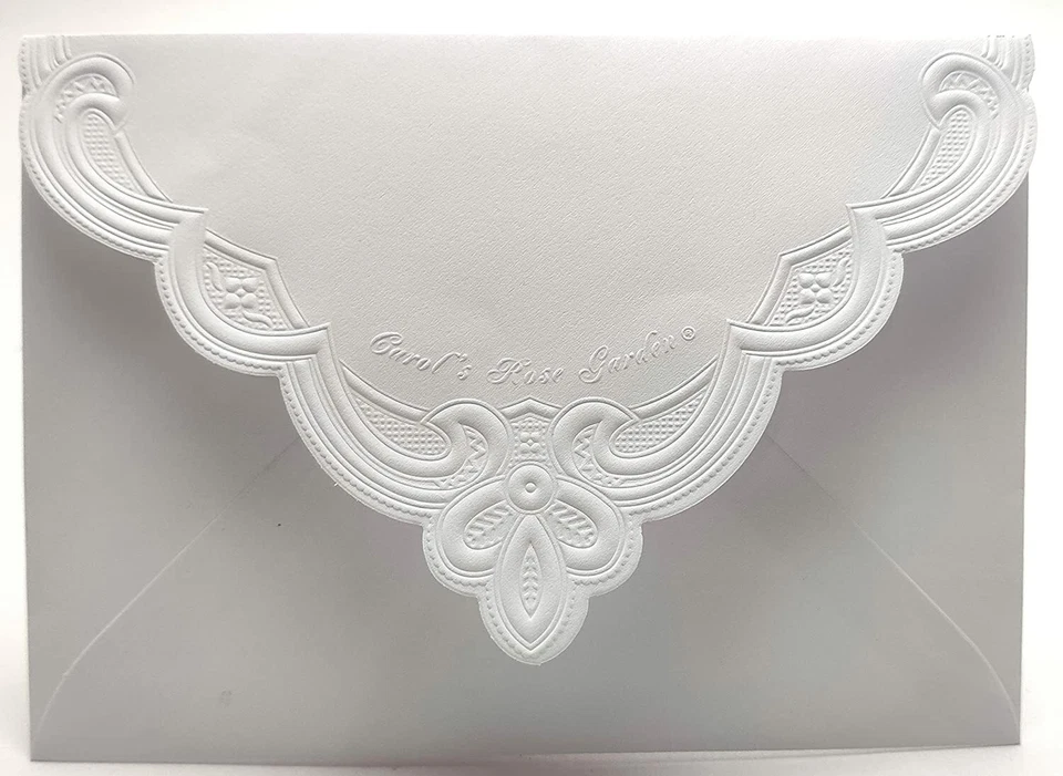 Carol Wilson Fine ArtsE1 5x7" Embossed Laser Cut Greeting Card Flowers Butterfly - Image 2 of 2