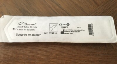 (1) BVI Beaver Xstar Safety Slit Knife 1.8 45 Deg, Bevel Up Ref#378218