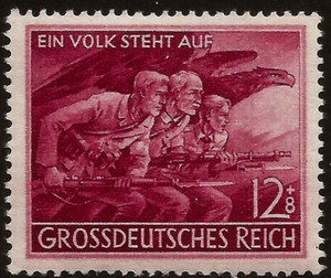 1945 WWII Nazi Germany Volkssturm National Militia Fight Russian Incursion StamP