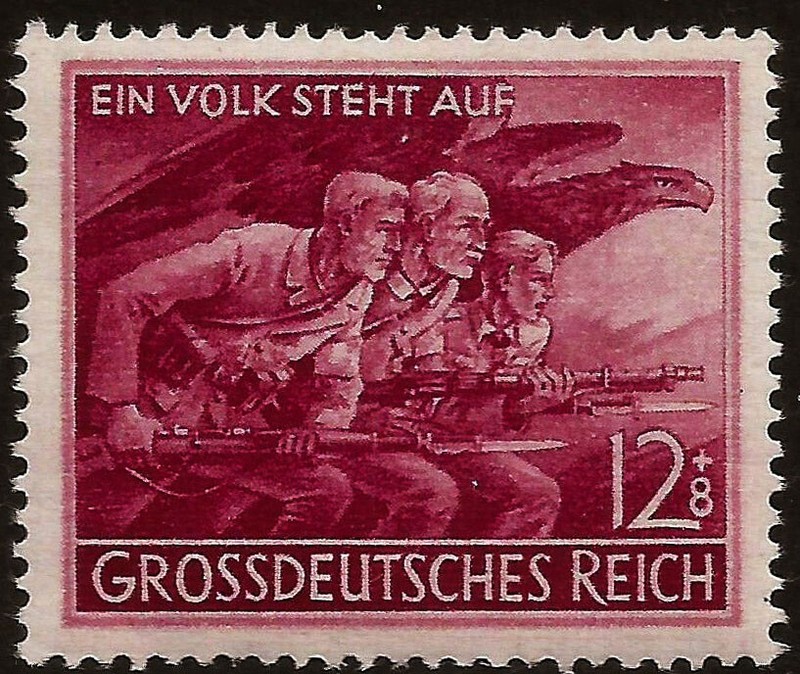1945 WWII Nazi Germany Volkssturm National Militia Fight Russian Incursion StamP