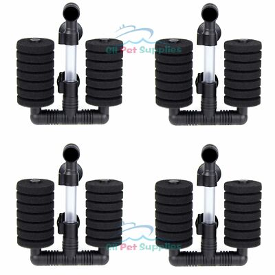 4 PCS Bio Double Sponge Filter  Betta Fry Aquarium Fish Tank XY-2831