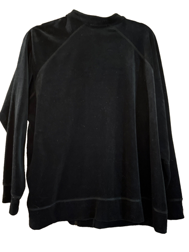 Vintage Quacker Factory Womens 1X Black Velvet Long Sleeves Jacket Granny Chic - Picture 8 of 10