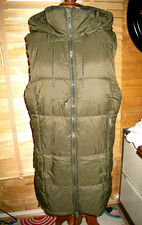 Zara - Kharki Green Sleeveless Puffer Coat Gilet - Size L
