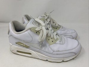 Nike Air Max 90 WMN Talla 7 312052-117 BLANCO DE CUERO RUNNING SHOES Vieja  Escuela | eBay