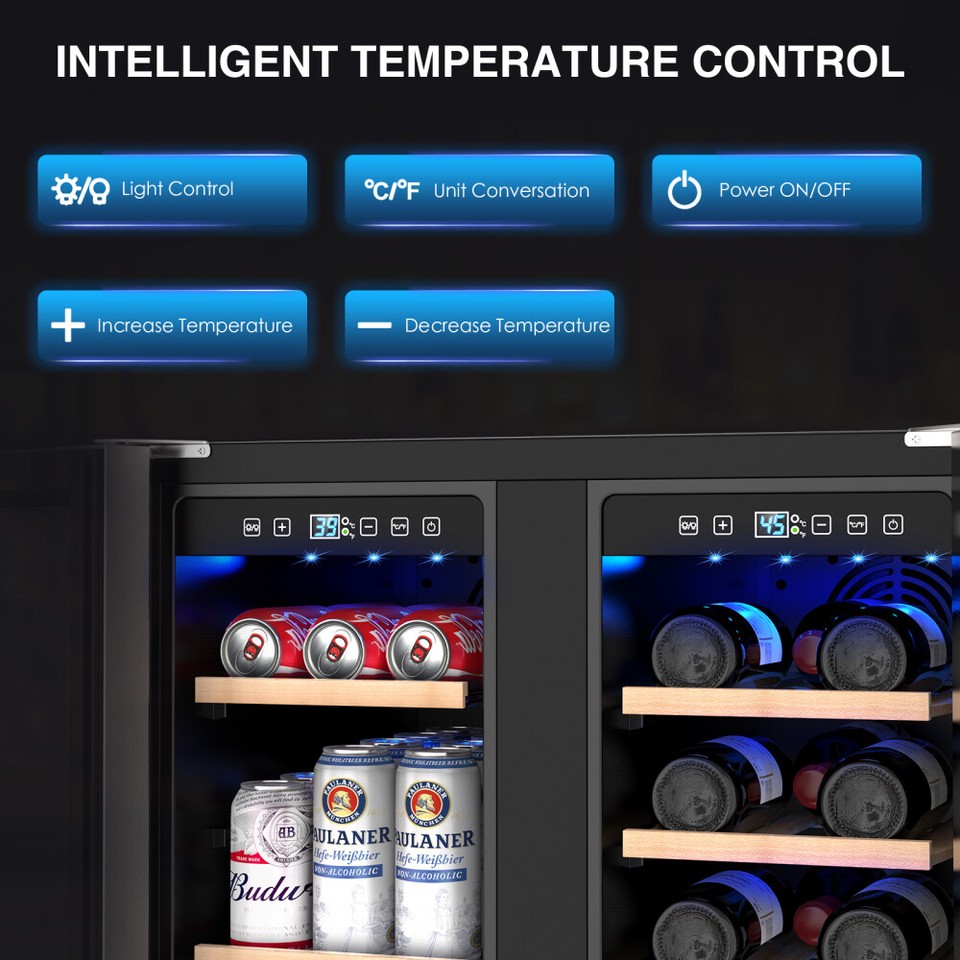 Dual Zone Cooler White & Red Wines Chiller Refrigerator Freestanding