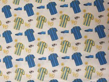 Football shirts fabric UK fat quarter 56cm x 50cm 100% cotton material Blue