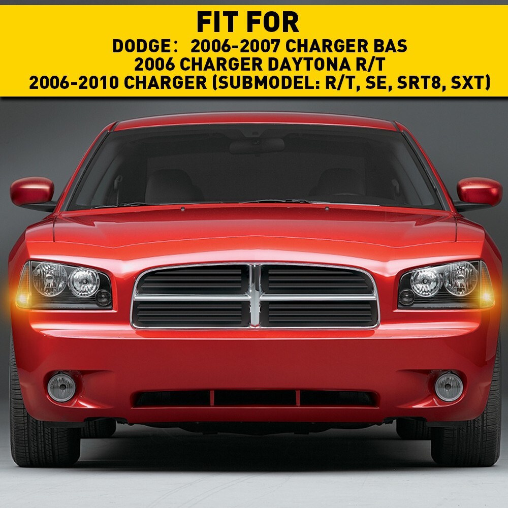 For 06-10 Dodge Charger Amber Front Turn Signal Lamps Corner-Light
