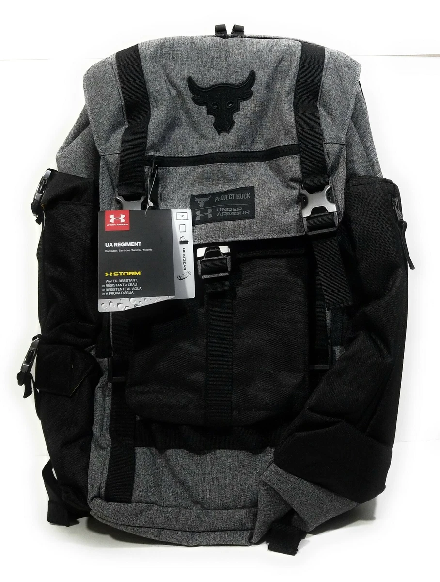 Under Armour Project Rock Vanish Regiment Backpack Gray Black UA