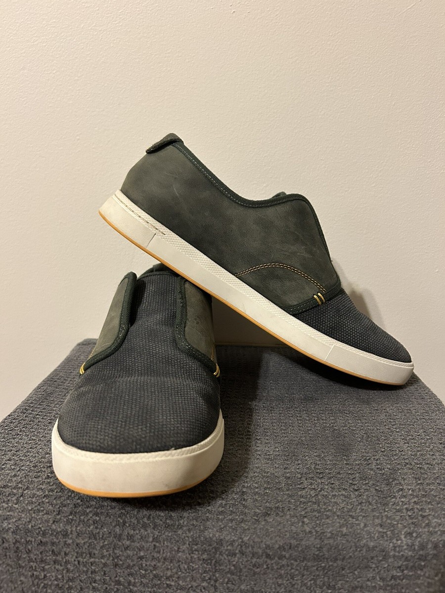 Ahnu North Beach Leather Canvas Slip-On Loafer Sneaker Navy  display picture 1