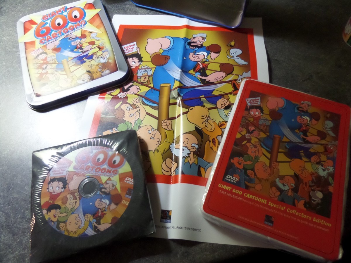 Giant 600 Cartoon Collection (DVD, 2008, 12-Disc Set) for