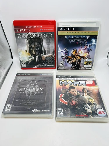 Mass Effect 2 + Dishonored + Skyrim + Destiny (PlayStation 3) Lot