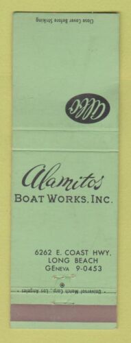 Matchbook Cover - Alamitos Boat Works Long Beach CA WEAR - Afbeelding 1 van 1