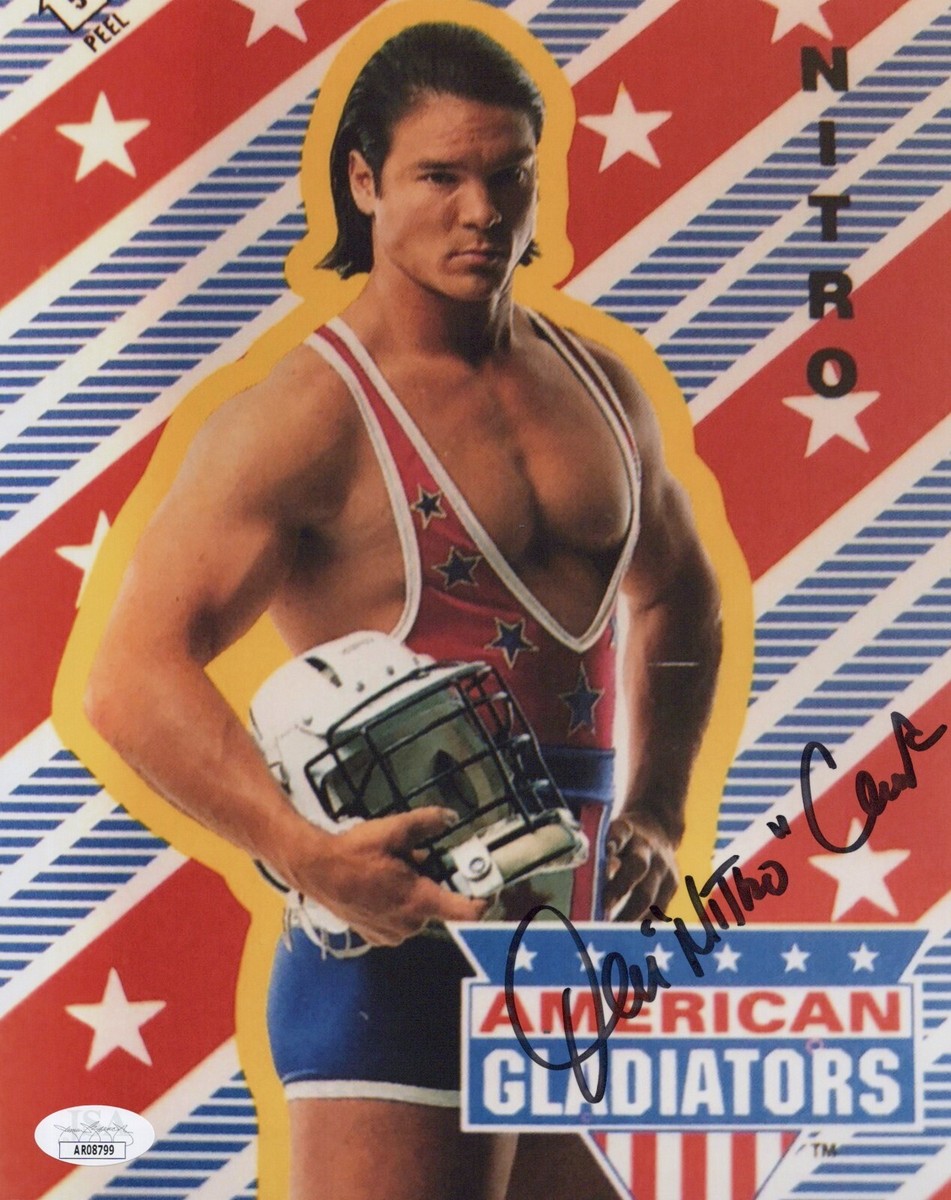 American Gladiators 8x10 photo of Nitro signed by Dan Clark JSA