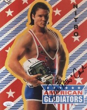 American Gladiators 8x10 photo of Nitro signed by Dan Clark JSA COA
