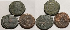 Lot 3 genuine ancient Roman coins Constantine Constantius Wreath Legion soldiers