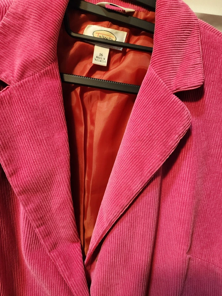 Talbot Hot Pink Corduroy Beautiful W Blazer Sz 16 - Image 2 of 4