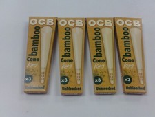 OCB BAMBOO KING SIZE ONES UNBLEACHED SET OF 4 PACKS TOTAL OF 12 CONES NEW