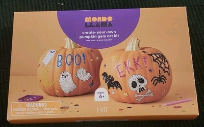 Mondo Llama Create Your Own Pumpkin Gem Art Kit New