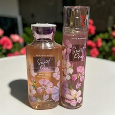 Bath Body Works Sweet Pea Body Wash Fine Fragrance Mist Set Classic