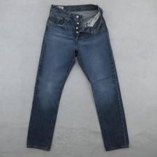 Levis 501 Straight Jeans Womens 24 Blue Medium Wash High Rise Button Fly Denim