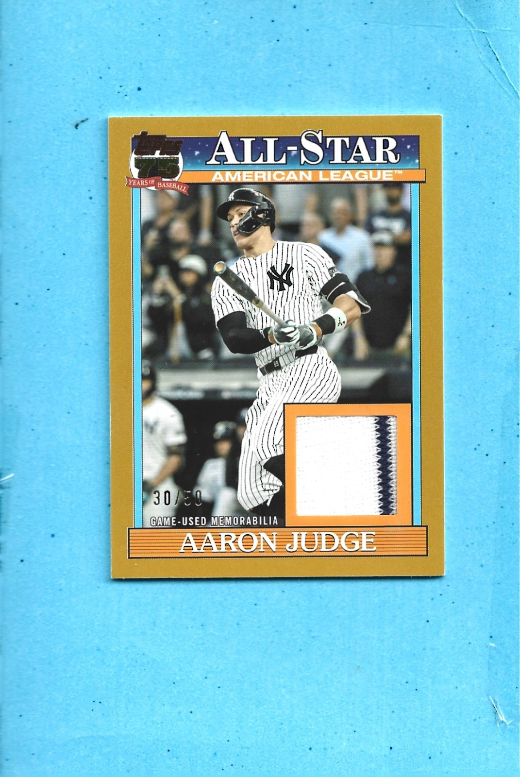 2026 Topps Series 2 Aaron Judge Gold Game Used Jersey 30/50   New York Yankees