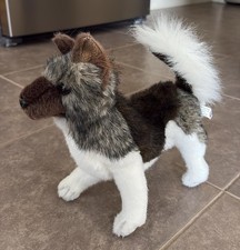 Hansa Akita Dog Plush Toy Realistic Stuffed Animal Collectible 11 inch