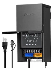 DEWENWILS 300W Low Voltage Landscape Transformer with 2 Zones & 5 Modes,