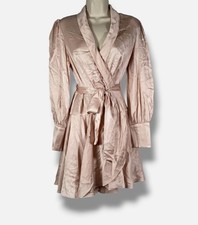 Zimmermann Women's Pink Silk Wrap Dress Size 0