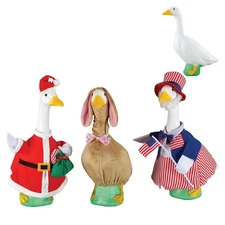 Gaggleville Large Goose and 3 pc Holiday Outfit Bundle