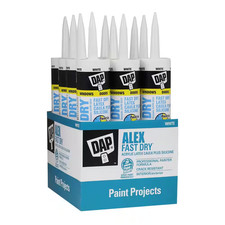 Alex Fast Dry 10.1 Oz. White Acrylic Latex plus Silicone Caulk Contractor 12-Pa