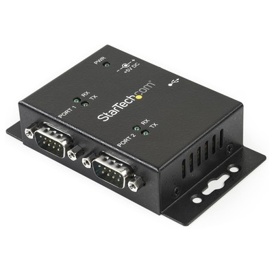 StarTech.com USB to Serial Adapter - 2 Port - Wall Mount - Din Rail Clips - Indu