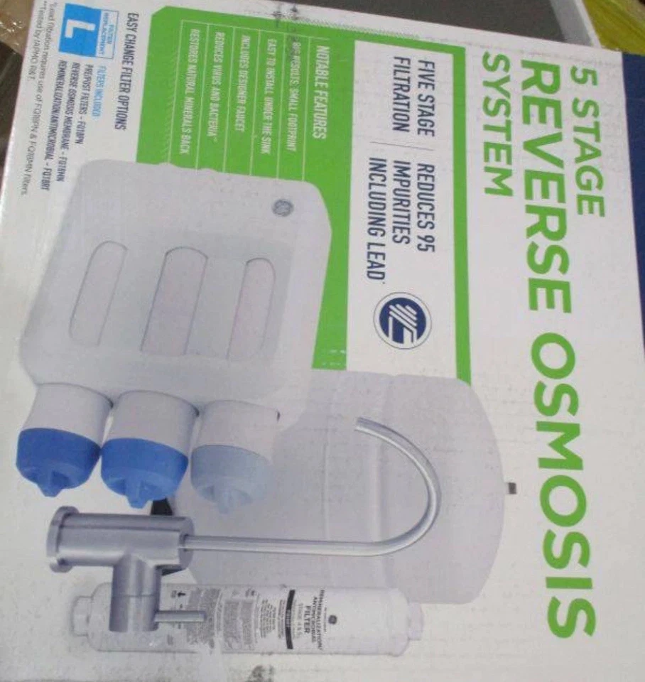 Sistema de filtración de agua de ósmosis inversa premium GE Under Frek de 5 etapas Foto 3 de 4