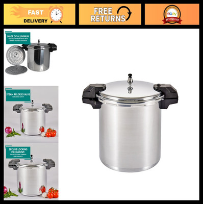 22qt Aluminum Pressure Canner with 3 Regulators & Double Cooking Racks, 5/10/15