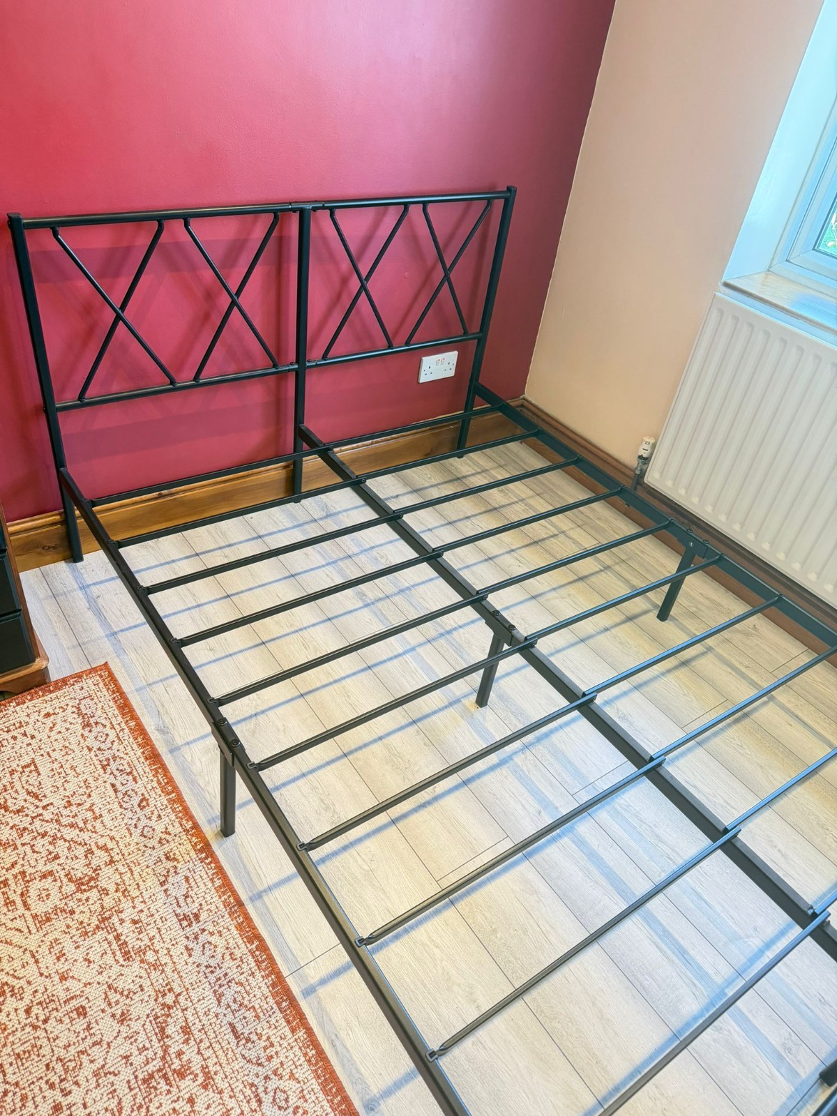 Zinus Trisha Double Bed frame - Bed 135x190 cm - 18 cm Height - Metal Platform Bed frame with Wood slat support - Black 27 Zinus Double Bed Frame | 135x190 cm Metal Platformwith Headboard & Footboard |