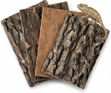 Natural Cork Bark Background for Reptile Terrarium, 4 Pack 11.8 X 7.9 Inch Cork
