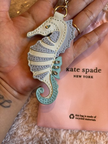 RARE HTF kate Spade Seahorse Jewel Gemstone Crystal Sea Horse Keychain Fob - Picture 1 of 16