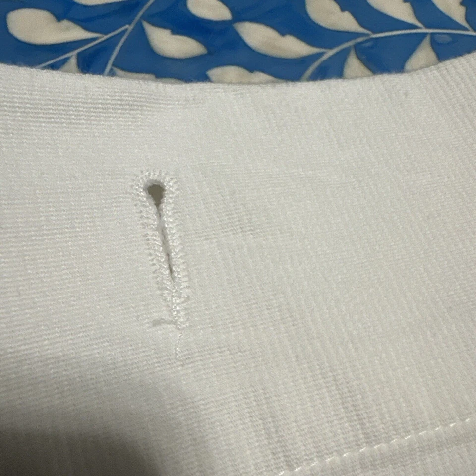 Pottery Barn Heavy Weight Cotton Shower Curtain White Red Embroidery - Image 3 of 4