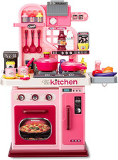 Kids Kitchen Playset-53Pcs Cooking Stove,Paly Sink,Oven,Kitchen Toys with Realis
