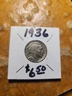 1936 buffalo Nickel beautifully  circulated piece of history