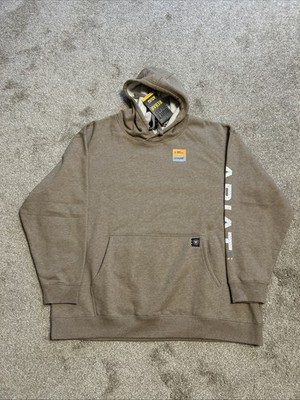 Ariat Rebar Roughneck Pullover Hoodie Men's Size 3XL Oatmeal Heather Brand New
