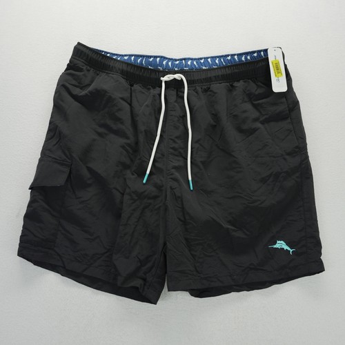 Tommy Bahama Naples Coast Mens Black Swim Trunks UPF 30 Size Large TR918998