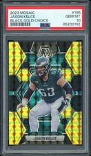 2023 Panini Mosaic Jason Kelce Black Gold Choice /8 #196 PSA 10 Pop 1