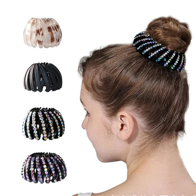 4 Stück Haarspangen Crystal Haarclips, Vintage Vogelnest Haarklammern, Versenkba