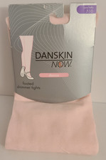 GIRLS SIZE 7-10 DANSKIN NOW SHIMMER FOOTED DANCE TIGHT FITS 55-74 POUNDS